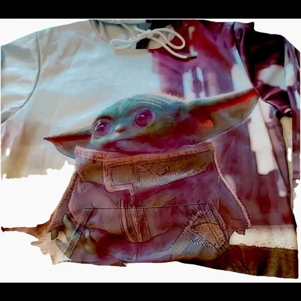 Star Wars The Mandalorian Baby Yoda Pullover Hoodie Jacket Coat‎ Sweatshirt XL